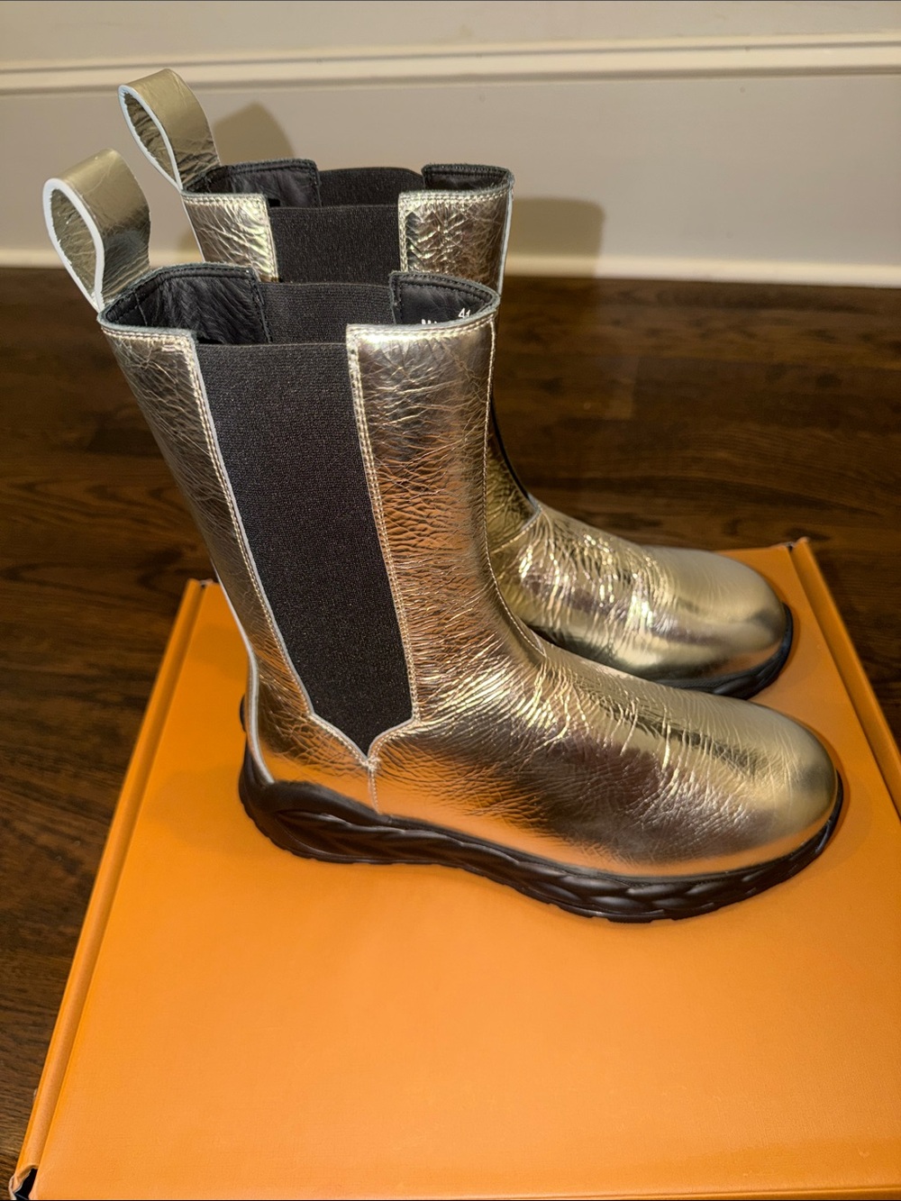 MCM Skywander Boots in Metallic Calf Leather